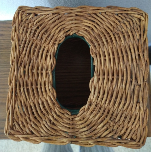 Wicker & Wire Tray and Tissue Box Set - Picture 5 of 9